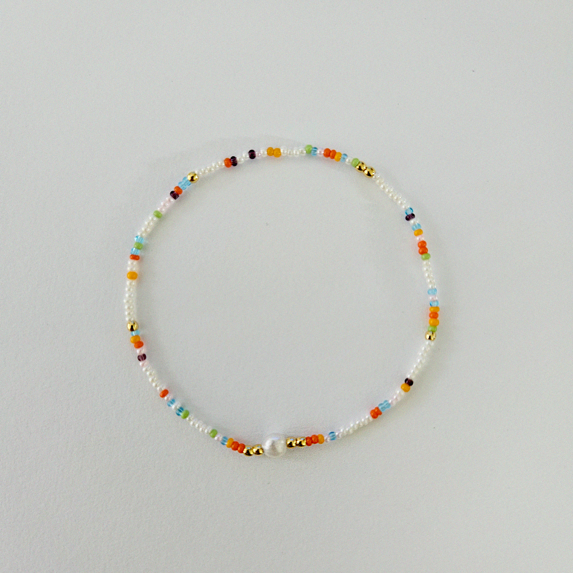 Multi Beads & Single Pearl Bracelet