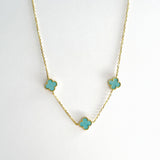 Triple Turquoise Clover Necklace