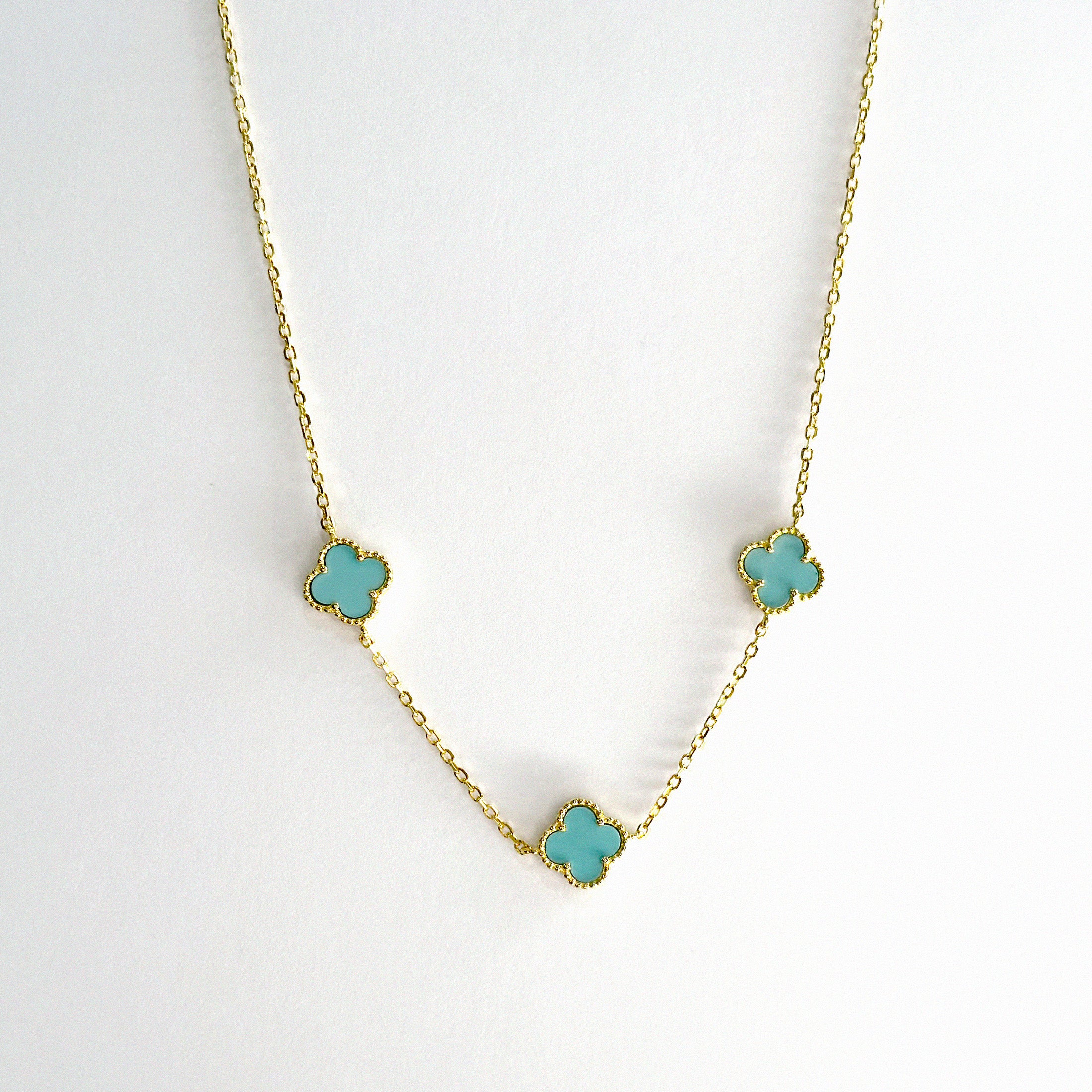 Triple Turquoise Clover Necklace