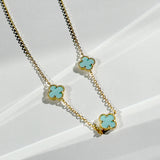 Triple Turquoise Clover Necklace