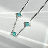 Triple Turquoise Clover Necklace