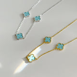 Triple Turquoise Clover Necklace