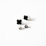 Black Spinel Clover Studs