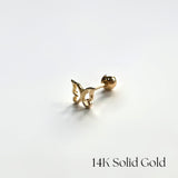 14K Butterfly I Cartilage Earring