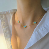 Triple Turquoise Clover Necklace