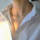 Triple Turquoise Clover Necklace