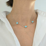 Triple Turquoise Clover Necklace