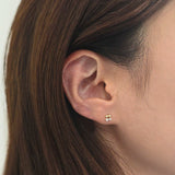 14K Crystal Twin Cartilage Earring