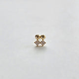 14K Crystal Twin Cartilage Earring