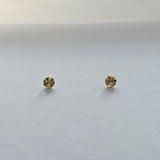 14K Dia Cut Disc Studs