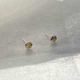 14K Dia Cut Disc Studs