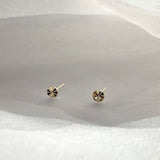 14K Dia Cut Disc Studs