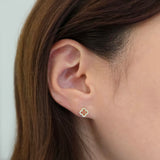 Crystal Clover Studs 6mm