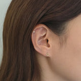 14K Hollow Hexagon Studs