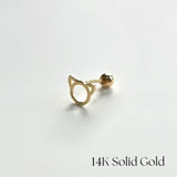 14K Kitty Cartilage Earring