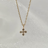 14K La Cross Diamond Necklace