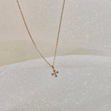 14K La Cross Diamond Necklace