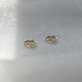 14K MH Crystal Huggies