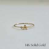 14K My Initial W Diamond Ring (N-Z)