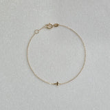 14K Petite Cross Bracelet