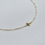 14K Petite Cross Bracelet