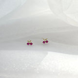 14K Petite Cherry Studs