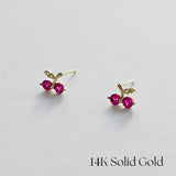 14K Petite Cherry Studs