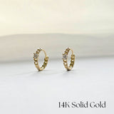 14K Braids CZ Huggies