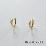 14K MH Crystal Huggies