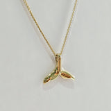 14K Small Whale Tail Necklace