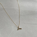 14K Small Whale Tail Necklace