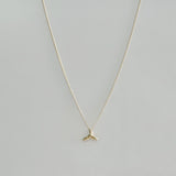 14K Small Whale Tail Necklace