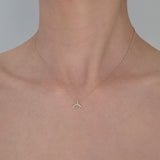 14K Small Whale Tail Necklace